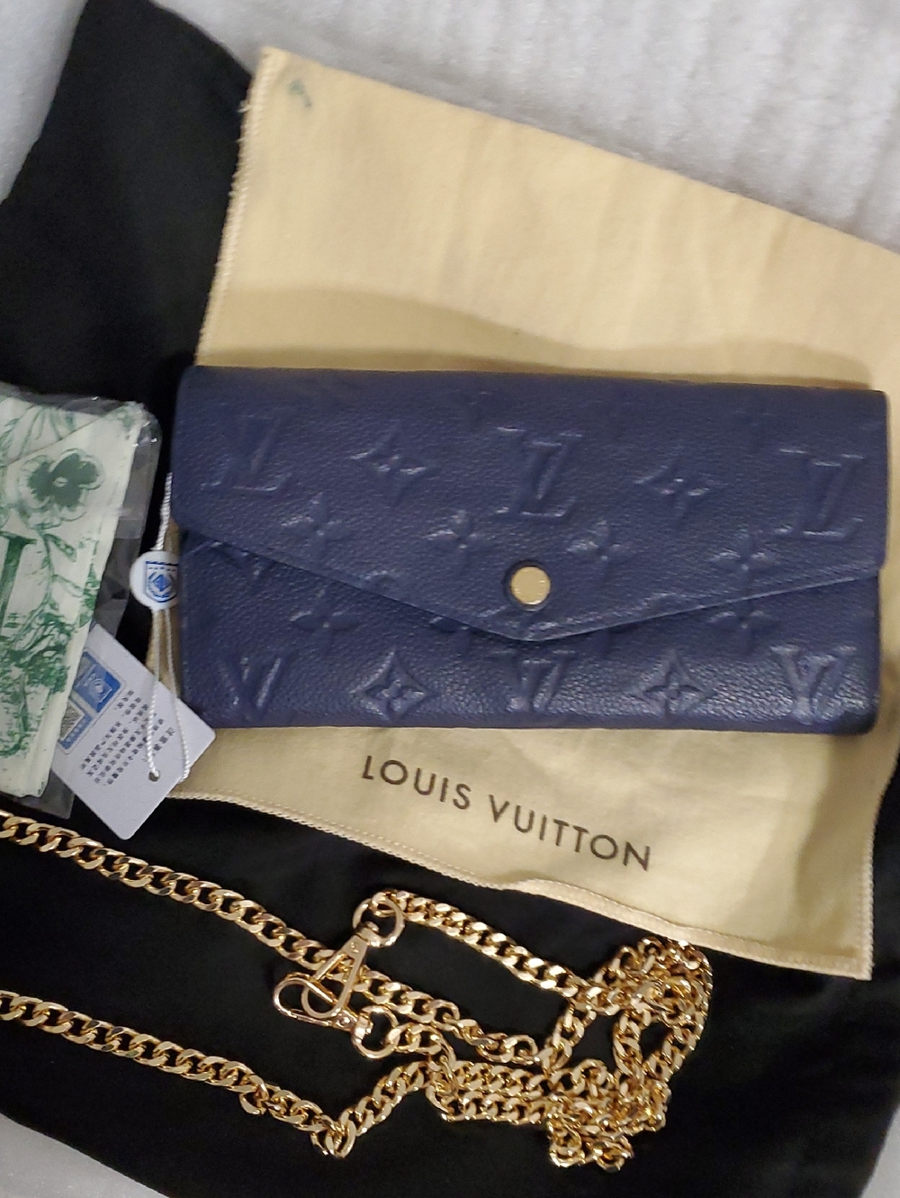 Louis Vuitton Deep Blue Embossed Monogram Leather Continental Wallet